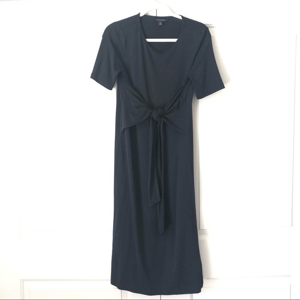 Banana Republic black tie t-shirt dress